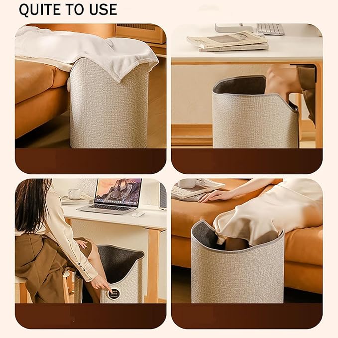 Silent Foldable Leg Warmer Pro - under Desk Electric Foot Heater with Thermostat & Auto Shut off for Office Home Timer